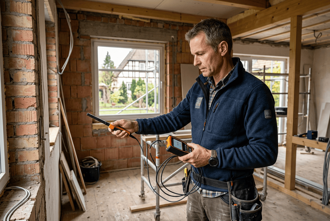 Wolfgang Skischally arbeitet mit professioneller Messtechnik, die unterschiedliche Feldarten erfasst und sichtbar macht.